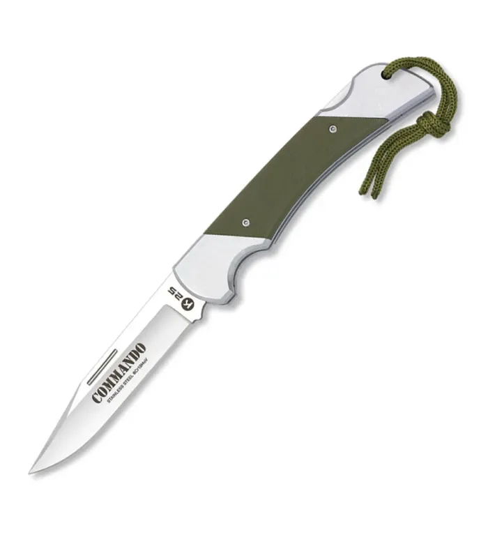 Couteau tactique Commando poignée en acier + G10 vert ⚔️