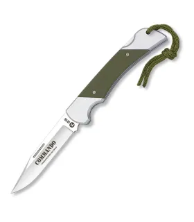 Couteau tactique Commando avec manche en acier et G10 vert, lame de 8,50 cm. ⚔️