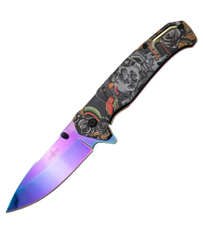 Canivete tático assistido Third, Purple Death ⚔️