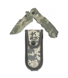 K25 Camo Coated taktisk kniv med etui (22,3 cm.) ⚔️