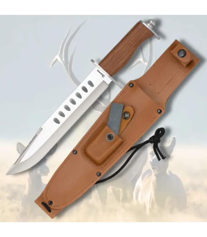 Couteau de chasse avec étui, marteau et aiguisoir (37,5 cm.) ⚔️