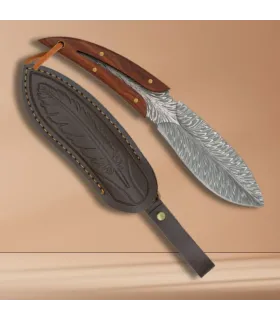 Albainox Messer mit Federblatt, dekorierte Scheide ⚔️