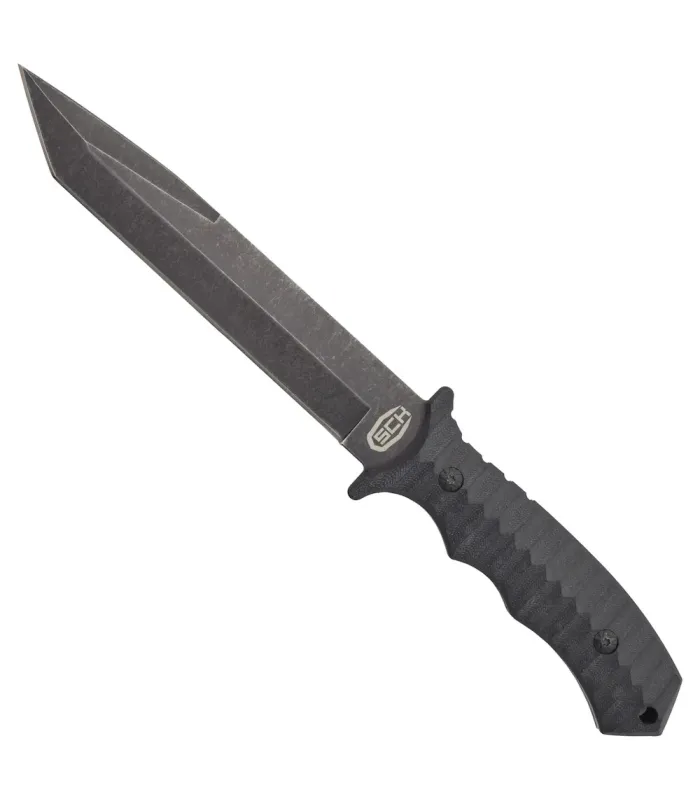 Coltello da caccia lama nera con fondina ⚔️