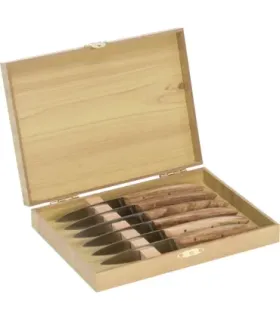 Set 6 cuchillos mango madera de zebrano en caja (17 cm.) ⚔️