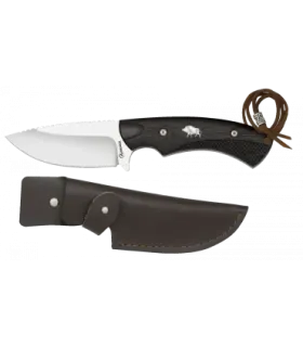 Wildzwijn jachtmes met leren schede (lengte 22,3 cm.) ⚔️