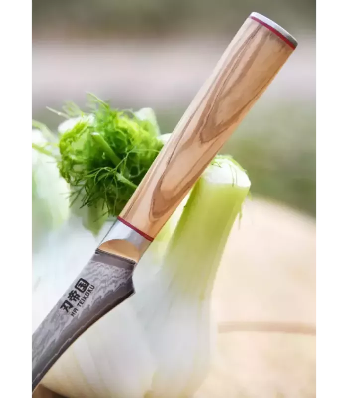 Faca de Cozinha para Legumes, Ha Teikoku, lâmina de Aço Damasco (33 cm). ⚔️