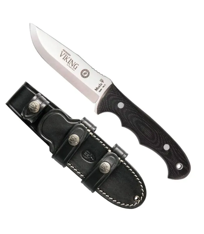 Muela Viking Micarta mes met leren schede ⚔️