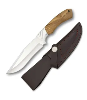 Coltello da caccia con manico in ulivo ⚔️