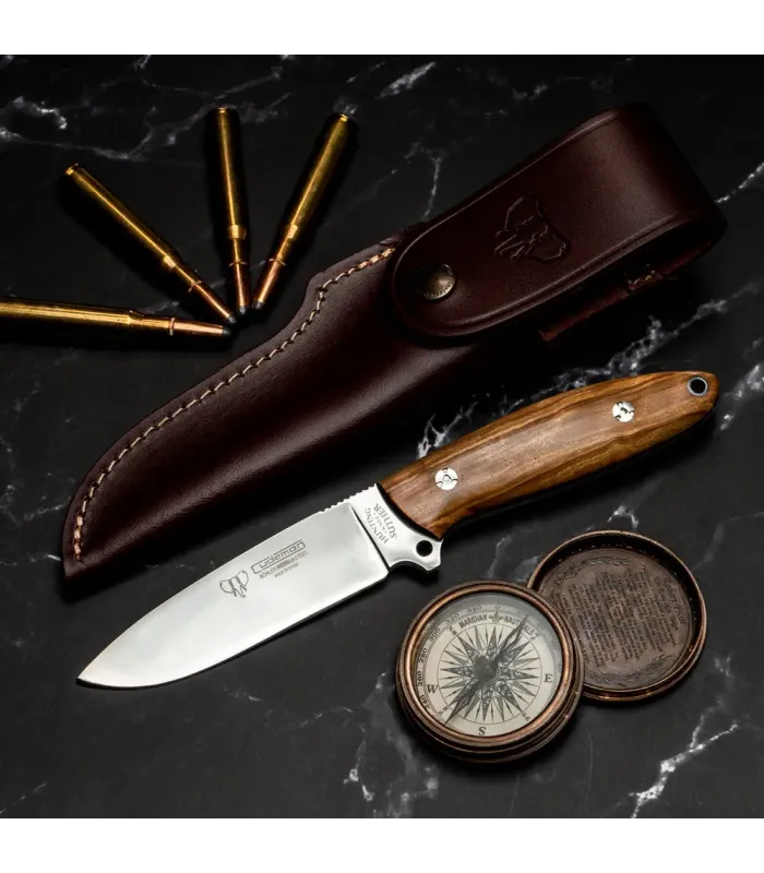 Couteau de chasse Cudeman Suther, manche en bois d'olivier ⚔️