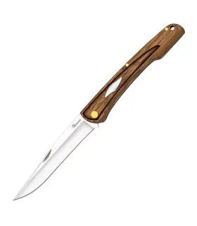 Zebra wood field pocket knife, piston lock ⚔️