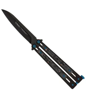 Navaja ventaglio marca Tokisu acciaio nero lucido ⚔️