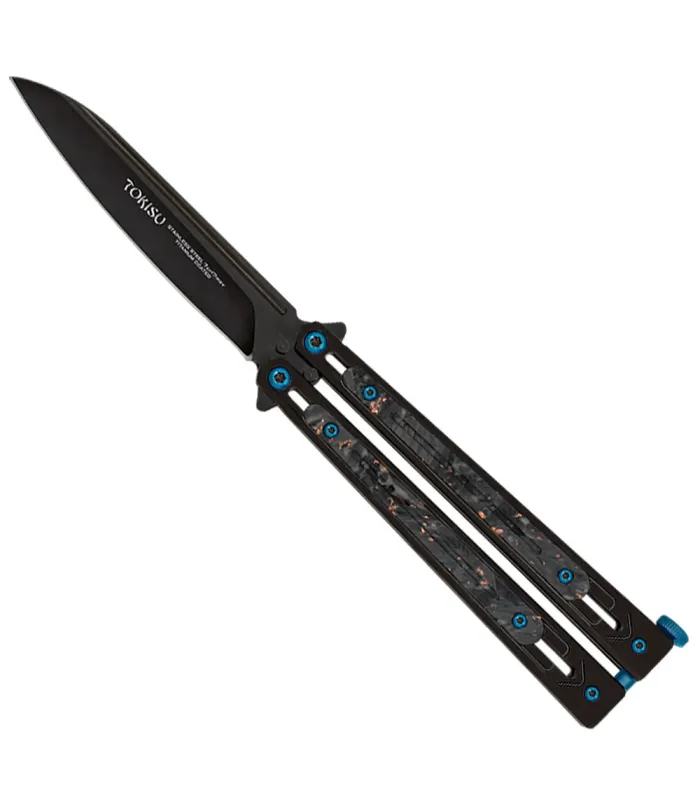 Couteau éventail de marque Tokisu acier noir brillant ⚔️