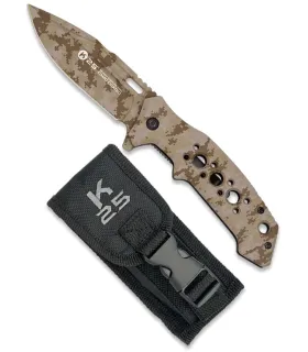 K25 Tactical Knife with Aluminum Camouflage Handle in Sand ⚔️