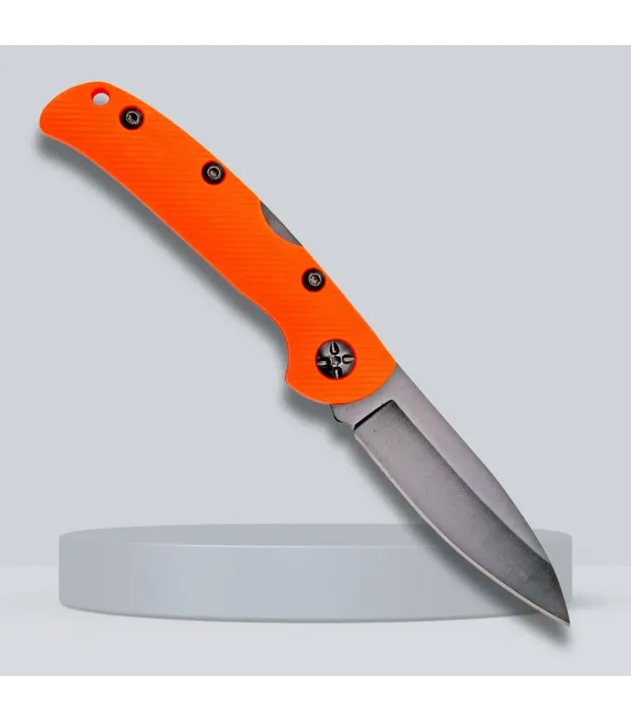 Third blokkering zakmes, oranje nylonvezel ⚔️