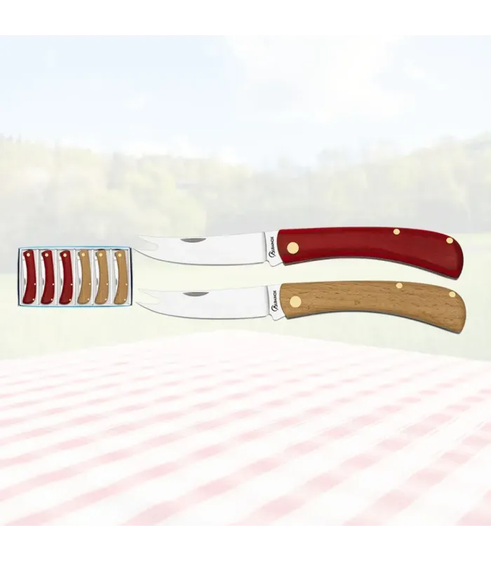 Set de 6 couteaux à deux couleurs Albainox fromager - fourchette ⚔️