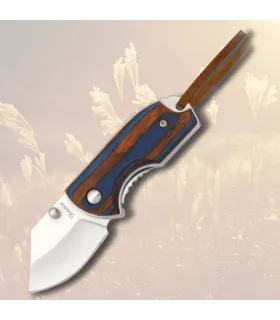 Bivoltet lille lommekniv med snor (11 cm.) ⚔️