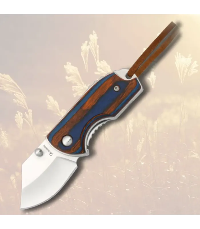 Bivoltet lille lommekniv med snor (11 cm.) ⚔️