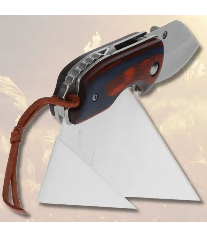 Kleine tweekleurige zakmes met koord (11 cm.) ⚔️