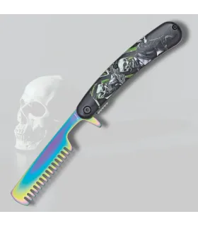 Navaja Albainox Barbera peine diseño Calaveras (22,2 cm.) ⚔️