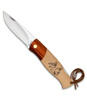 Albainox veldmes met houten handvat ontwerp Duiven ⚔️