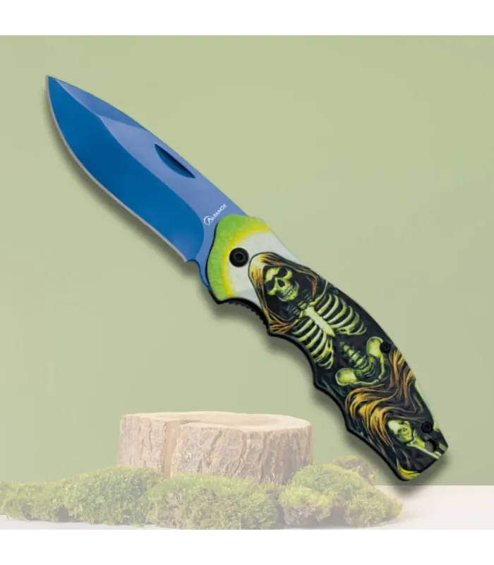 Albainox lommekniv med skeletthåndtag 3D (19,6 cm.) ⚔️