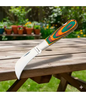 Albainox feltkniv med farverigt feltmodel Tranchete (7,7 cm.) ⚔️
