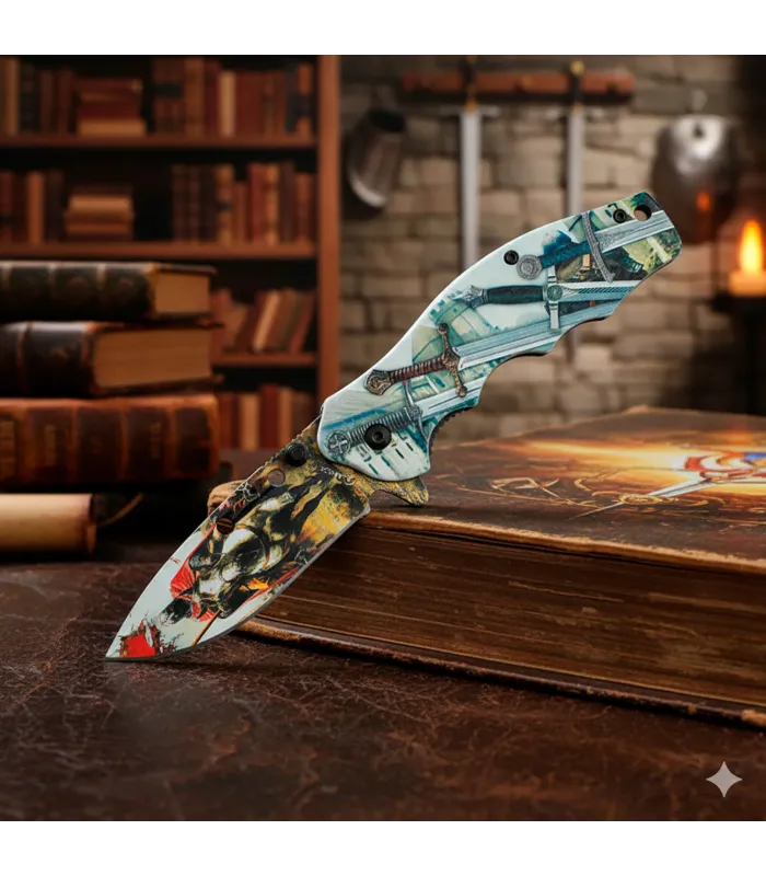 Couteau Albainox modèle Chevaliers Templaires (19,8 cm.) ⚔️
