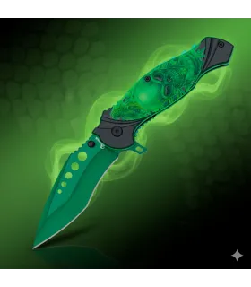 Coltello tattico Albainox modello Teschio verde (21 cm.) ⚔️