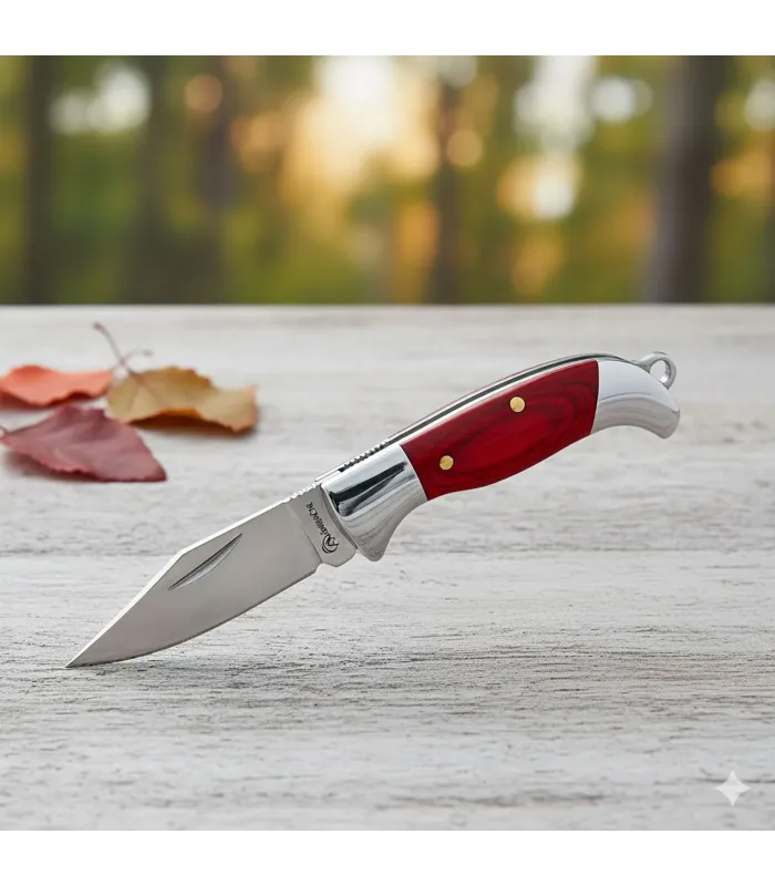 Mini coltellino Albainox con rivestimento in acciaio, colore rosso ⚔️