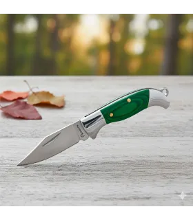 Mini Albainox-penknife met stalen virola, groene kleur ⚔️