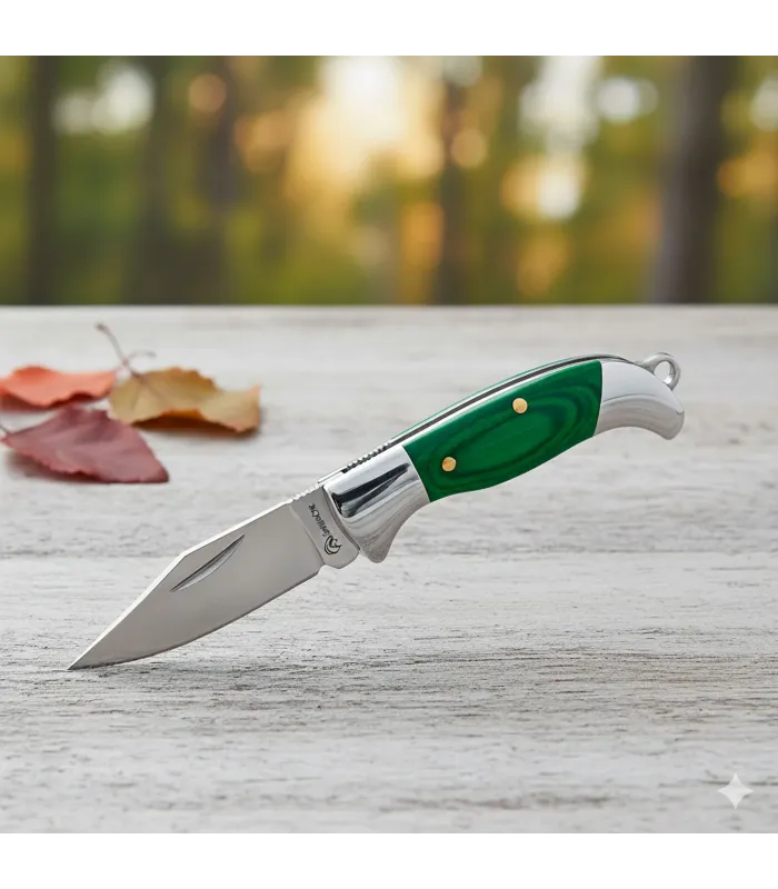 Mini Albainox-penknife met stalen virola, groene kleur ⚔️