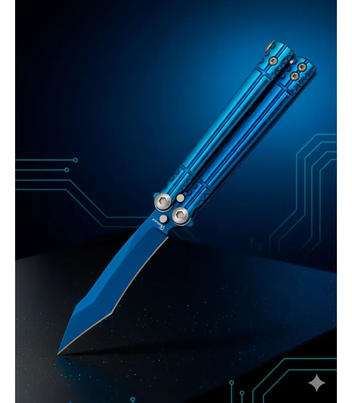 Naaimachine waaier Albainox titanium blauw (16,5 cm.) ⚔️