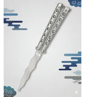 Albainox fan-shaped folding knife in silver with fiery design (22.9 cm.) ⚔️