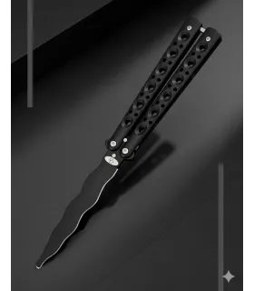 Navaja ventaglio training Albainox fiammeggiante nera (22,9 cm.) ⚔️