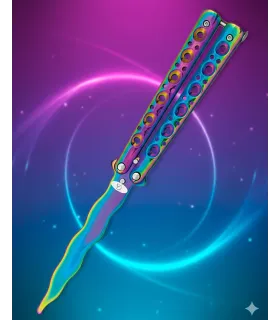 Canivete leque de treino Albainox flamejante arco-íris (22,9 cm.) ⚔️