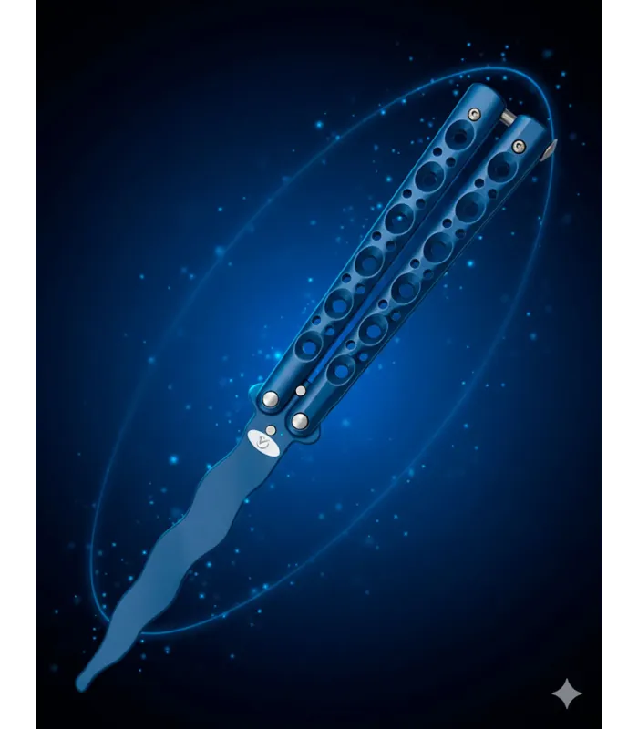 Navaja abanico traning Albainox flamígera azul (22,9 cm.) ⚔️