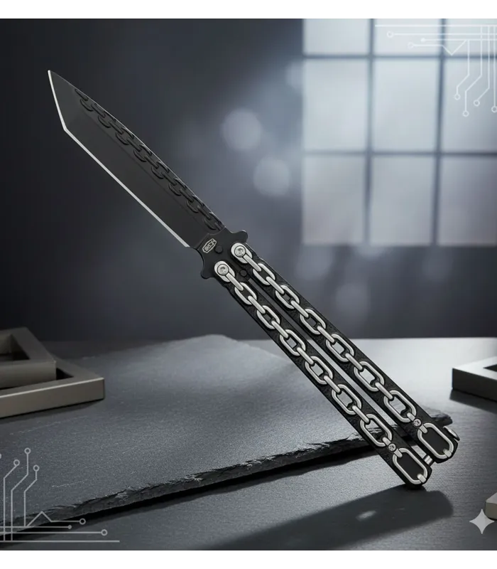 Canivete borboleta SCK modelo correntes (24,5 cm.) ⚔️