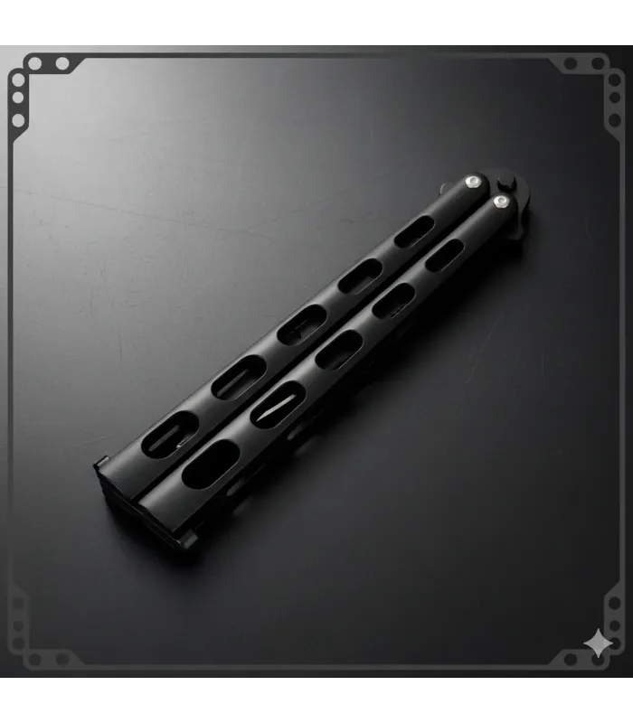 Couteau papillon SCK lame noire avec scie (22,8 cm). ⚔️