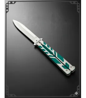 Coltello a farfalla SCK impugnatura verde-argento (22,2 cm.) ⚔️