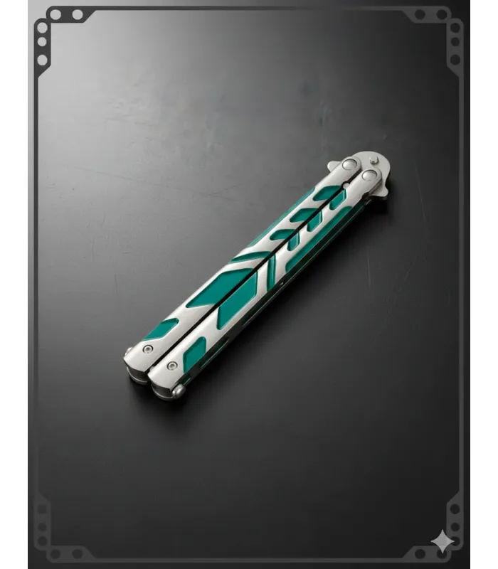 Canivete borboleta SCK empunhadura verde-prateada (22,2 cm.) ⚔️