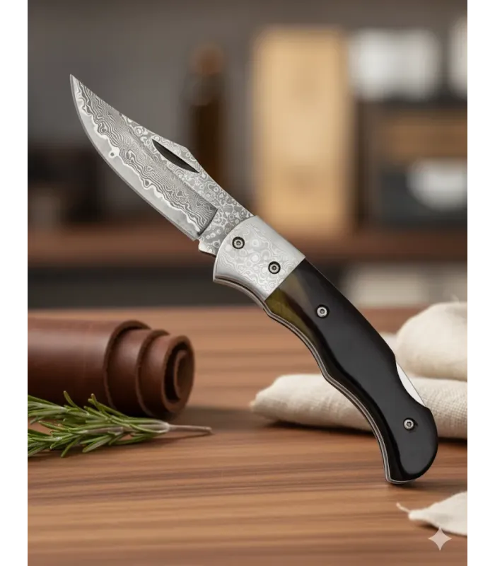 Navaja da campo marca Albainox lama damasco corno di toro (17,50 cm.) ⚔️