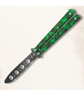 Canivete caveiras verdes leque prática sem fio ⚔️
