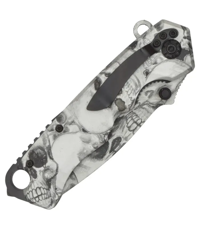 Skull Pocket Knife SCK with Thumb Button ⚔️