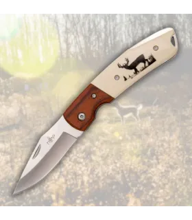 Zakmes van het merk Third met decoratie van een hert (19,2 cm) ⚔️