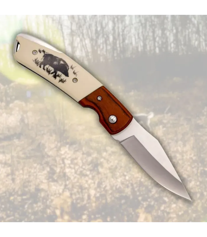 Couteau de marque Third, mango décoré avec un sanglier (19,2 cm) ⚔️