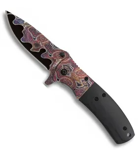 Albainox kniv 3D-damask design rød (8,50 cm.) ⚔️