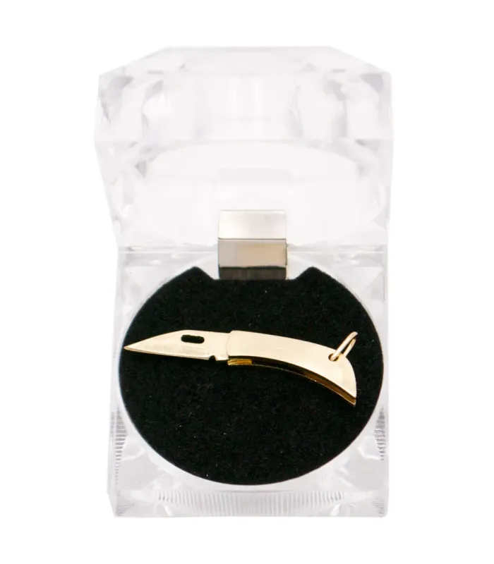Mini-couteau miniature Third modèle N89-2, manche en acier (3,94 cm). ⚔️