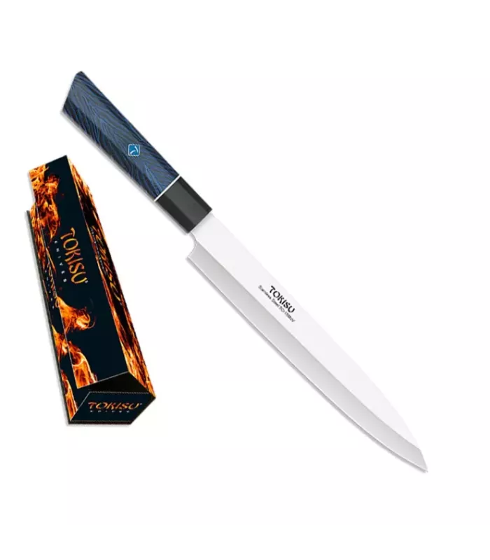 Küchenmesser YANAGIBA, Griff G10 Damasco von Tokisu (36 cm.) ⚔️