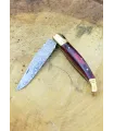 Damasco steel pocket knife in Laguiole style with sheath (22 cm.) ⚔️