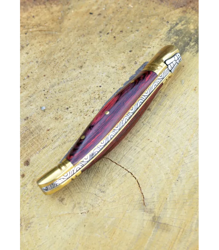 Damaskusstålkniv i Laguiole-stil med etui (22 cm.) ⚔️